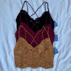 Free People NEW Celine Bralette Bra Lot of 3